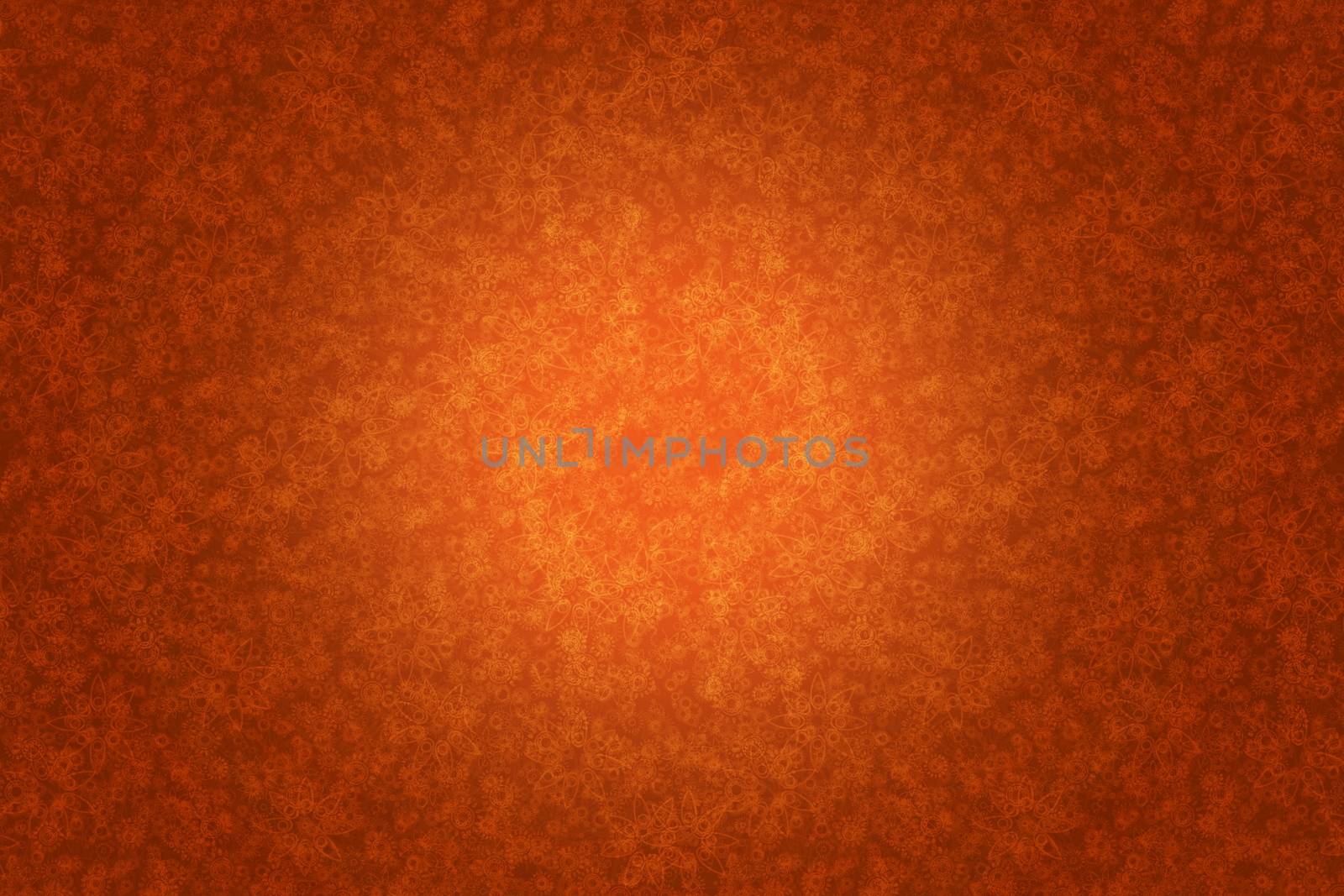 Floral Browny Background / Floral Pattern with Light Center Spot. Horizontal Background