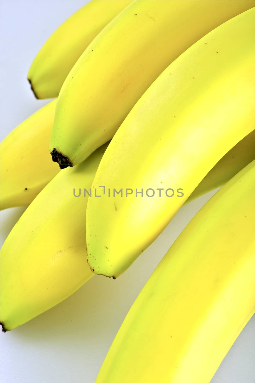 Fresh Organic Bananas Vertical Studio Photography. 