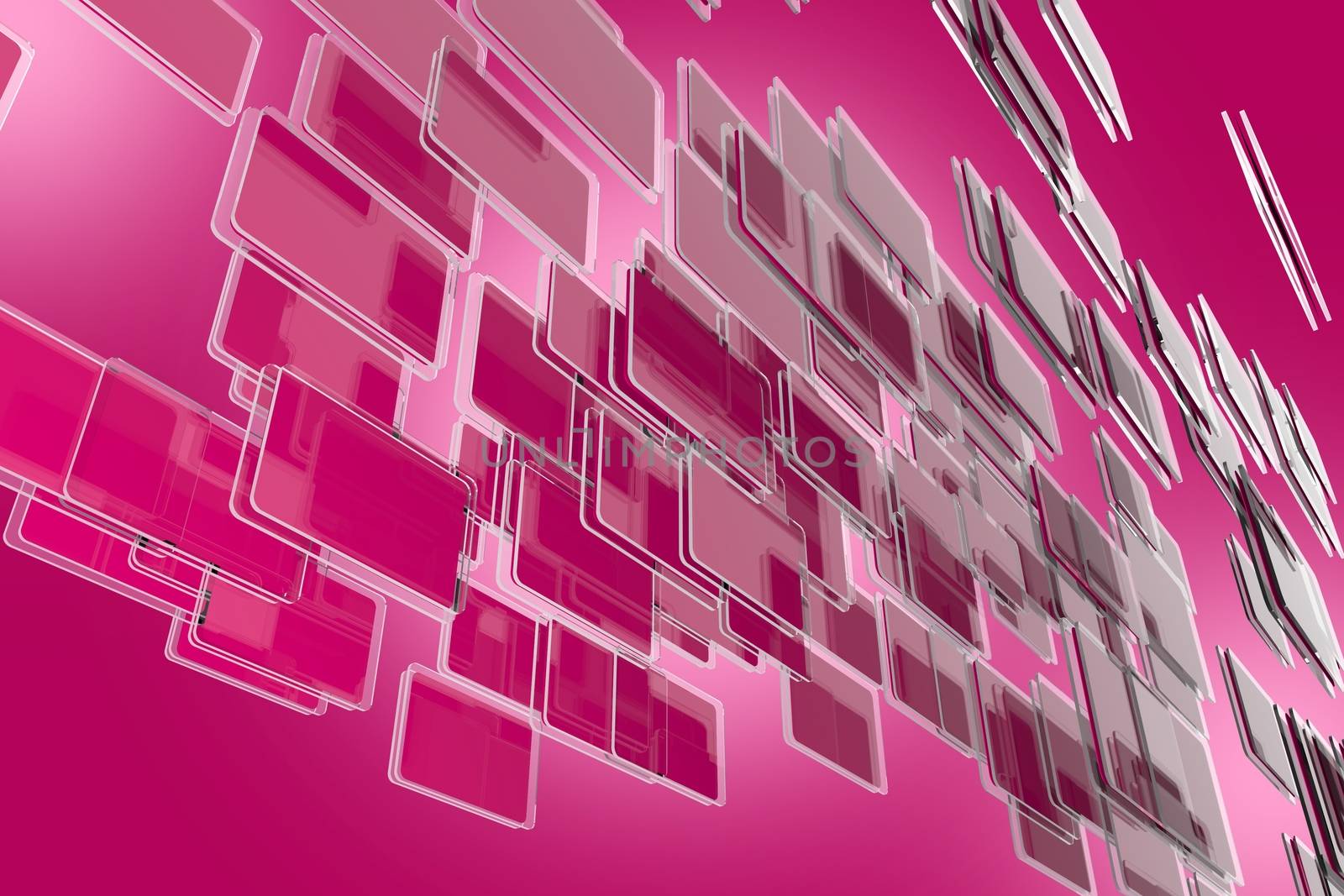 Glass Blocks Stream - Abstract 3D Rendered Pink Glass Blocks Background