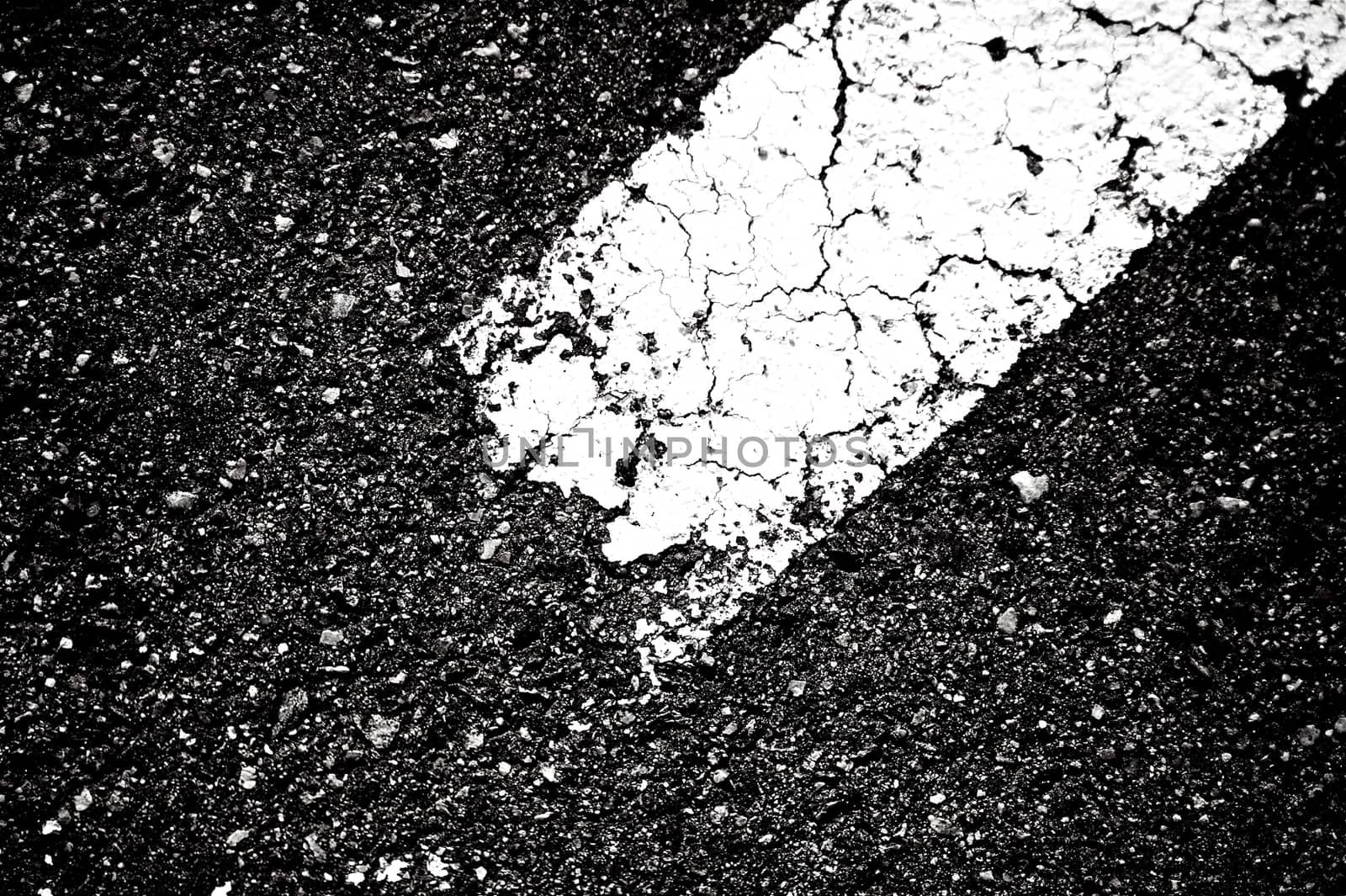 Grungy Pavement - Asphalt Grunge Background with White Line Element.