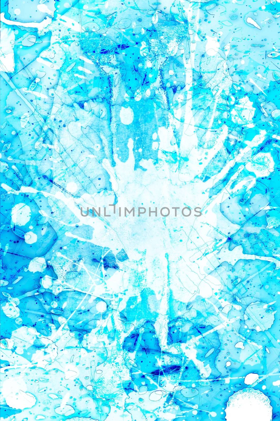 Icy Blue Splashes Background. Cool Ice Blue Artistic Background. Design & Art Backgrounds Collection