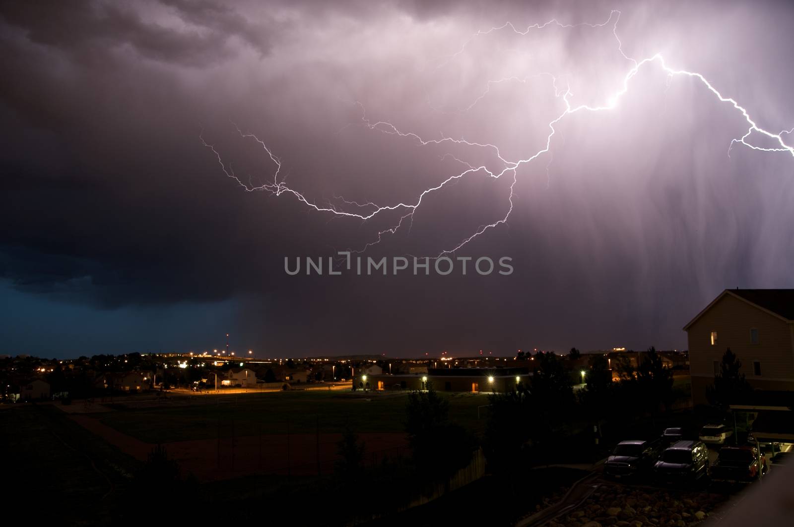 Summer Storm. Lightning Storm in Colorado USA. Severe Weather Imagery.