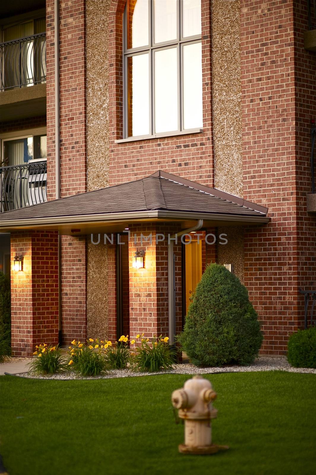 Residential Living - Residential Complex Entrance. 