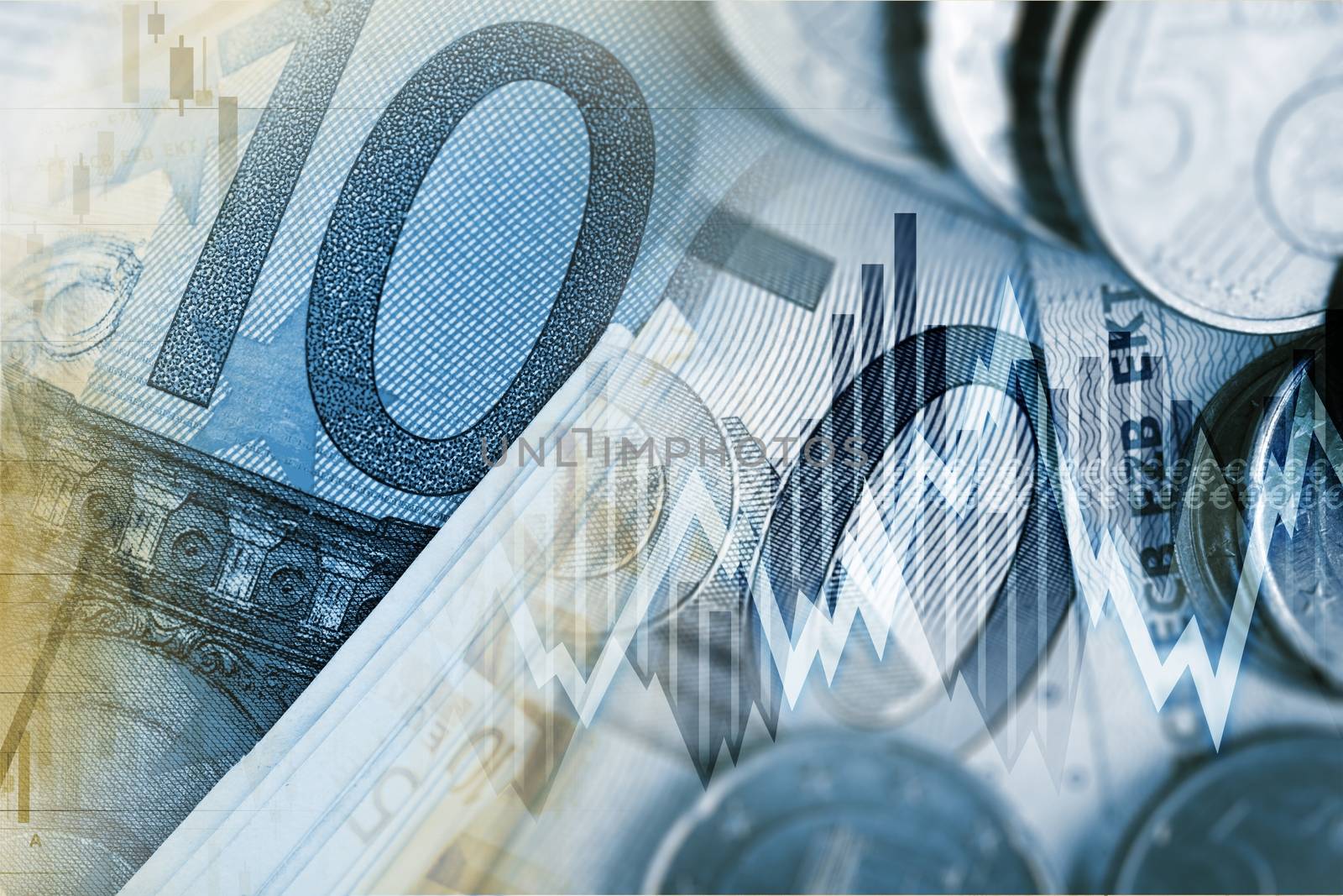 Euro Money Trader Concept. European Currency Financial Conceptual Graphic.