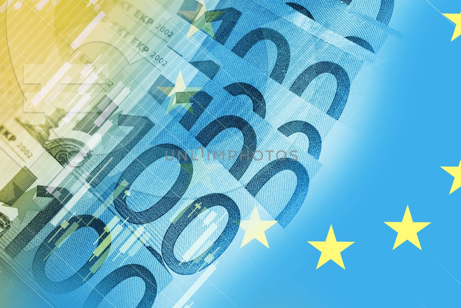 European Union Euros Trader Concept Background. Euro Currency Trading.