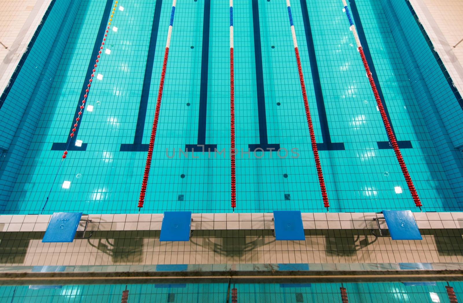 Full Size Swimming Pool Aerial View. 