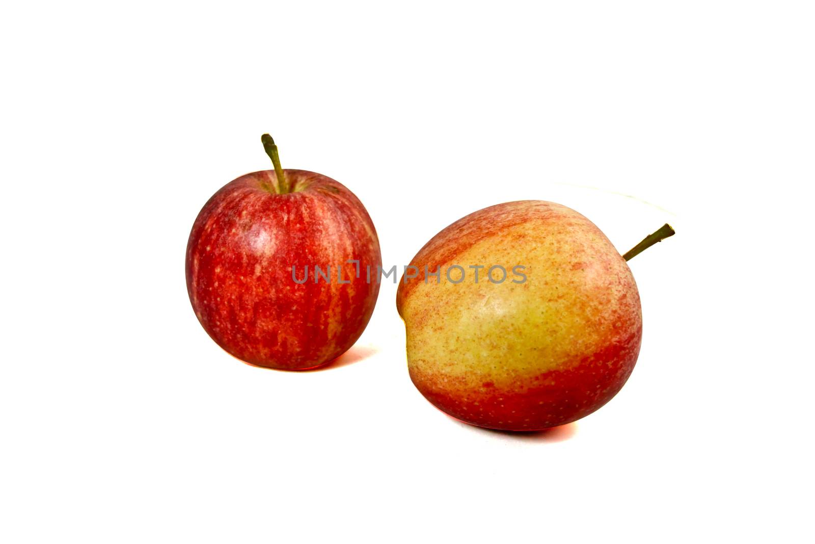 Apples with a white background