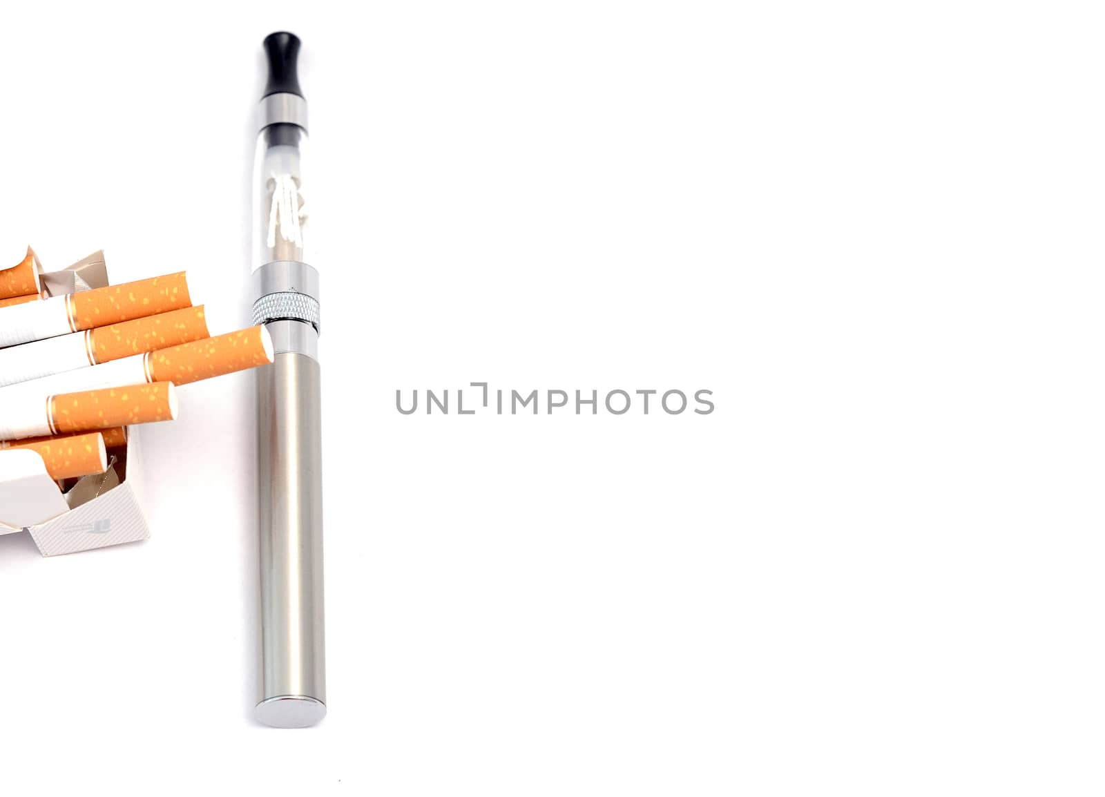 big electronic cigarette on white by nehru
