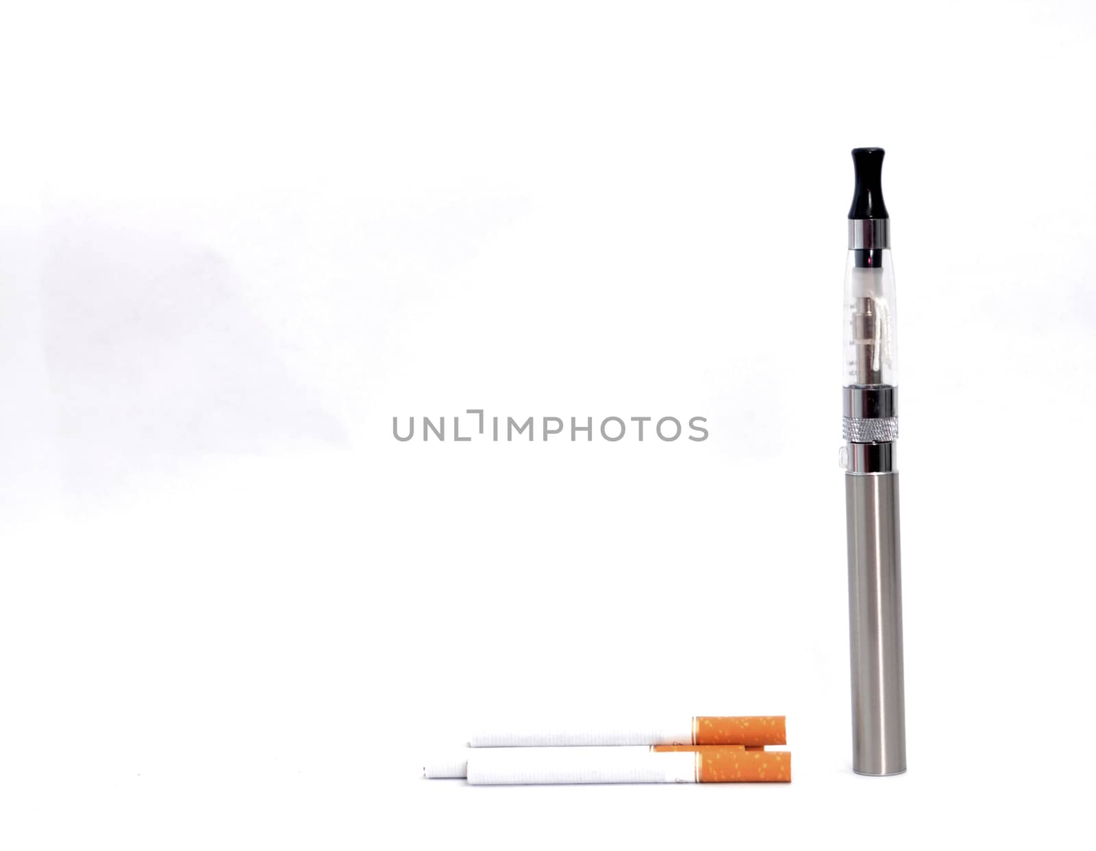 big electronic cigarette on white by nehru