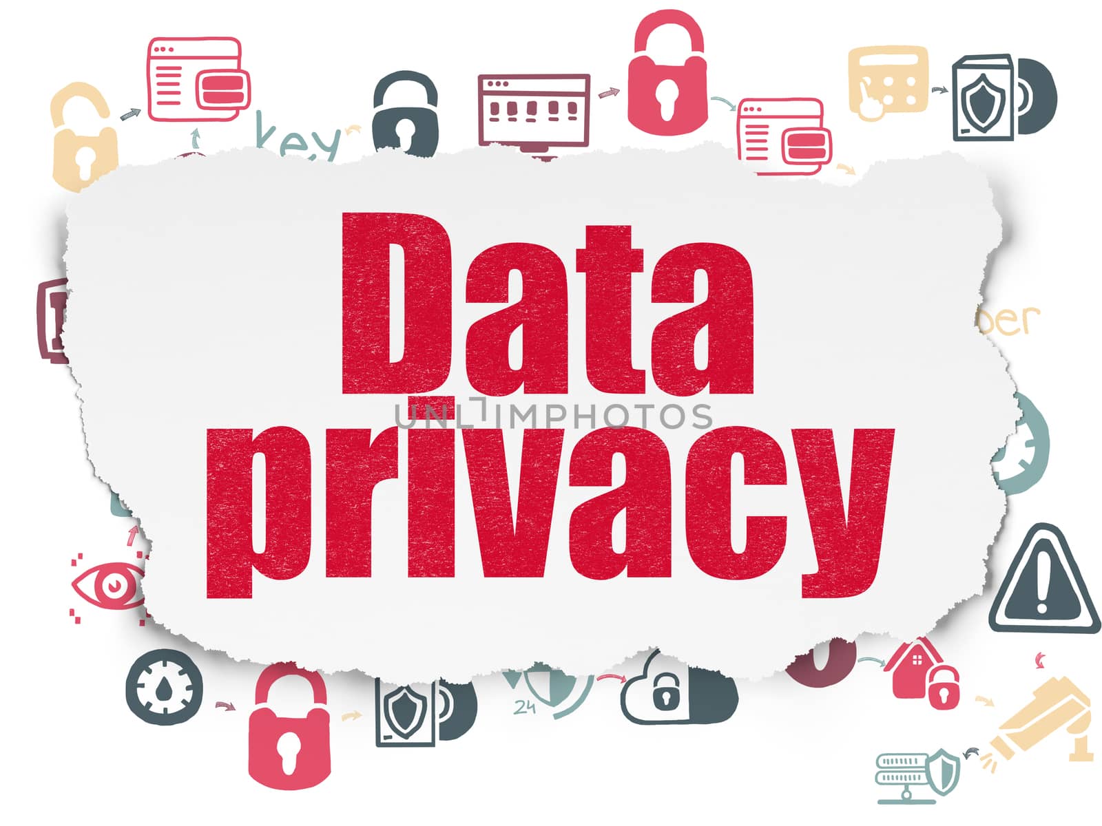Protection concept: Data Privacy on Torn Paper background by maxkabakov