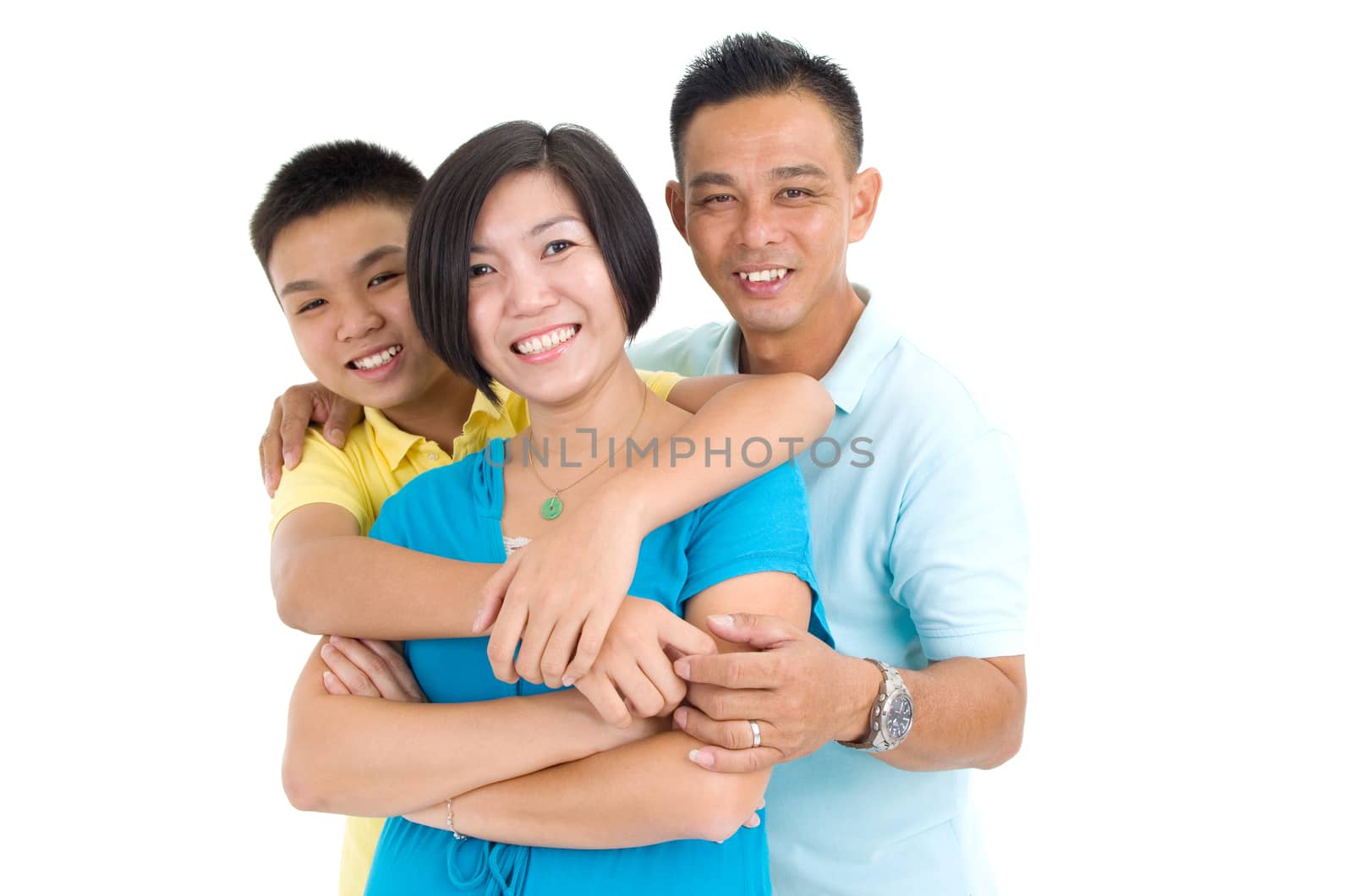 Indoor portrait of beautiful asian family