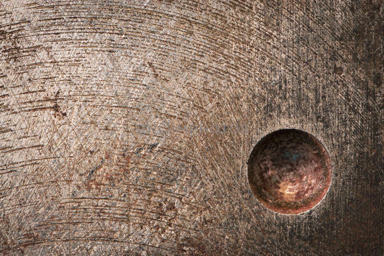 abstract background or texture a round hole in the iron