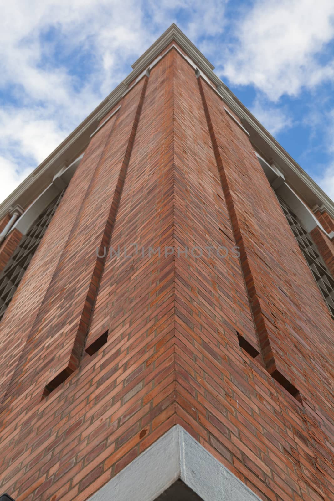 Brick building, lisbon, portugal