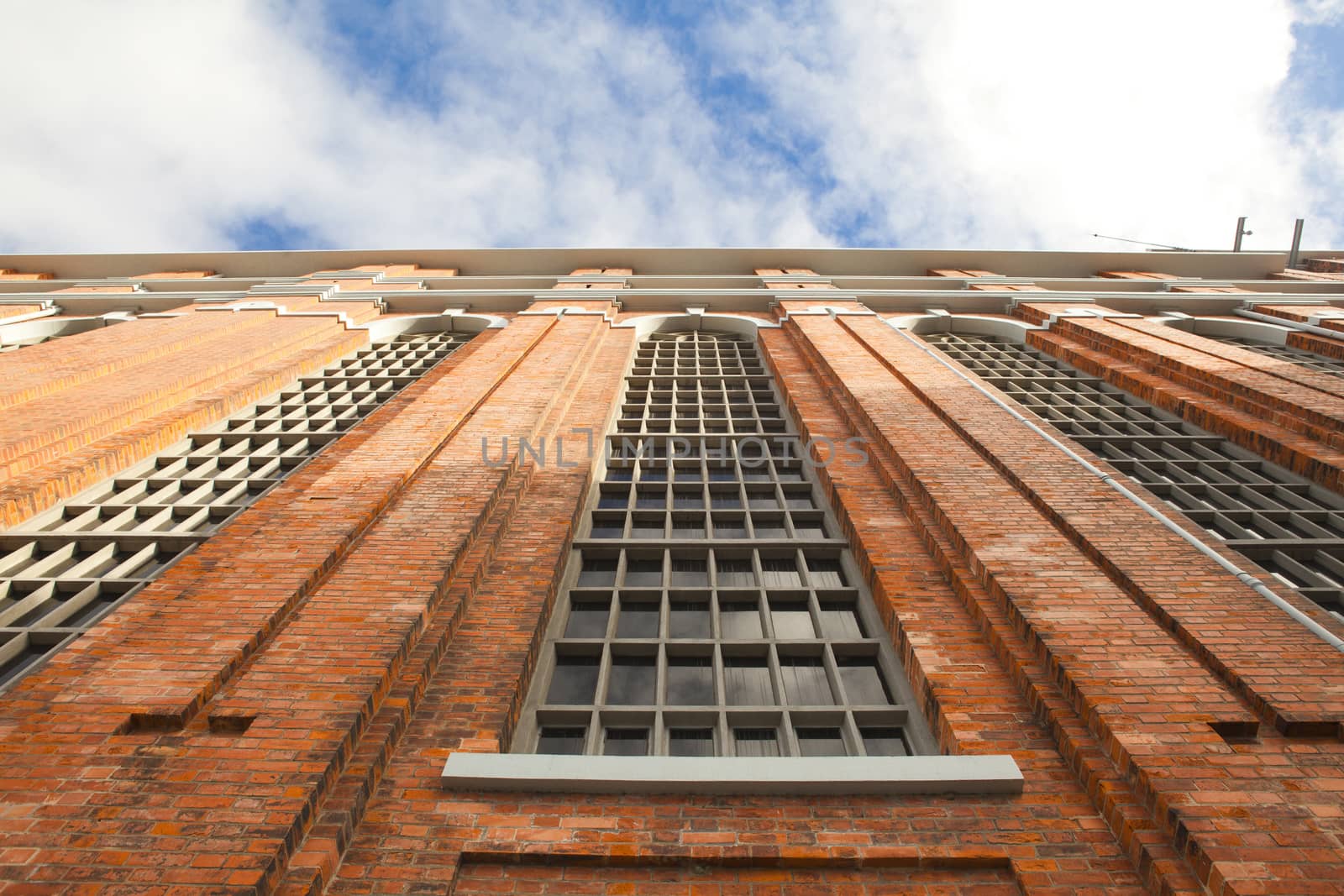 Brick building, lisbon, portugal