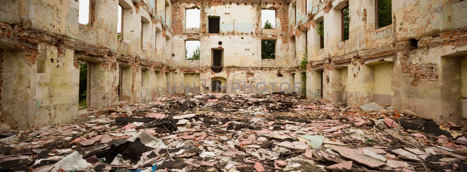 ruins of a very heavily polluted industrial factory, industrial series