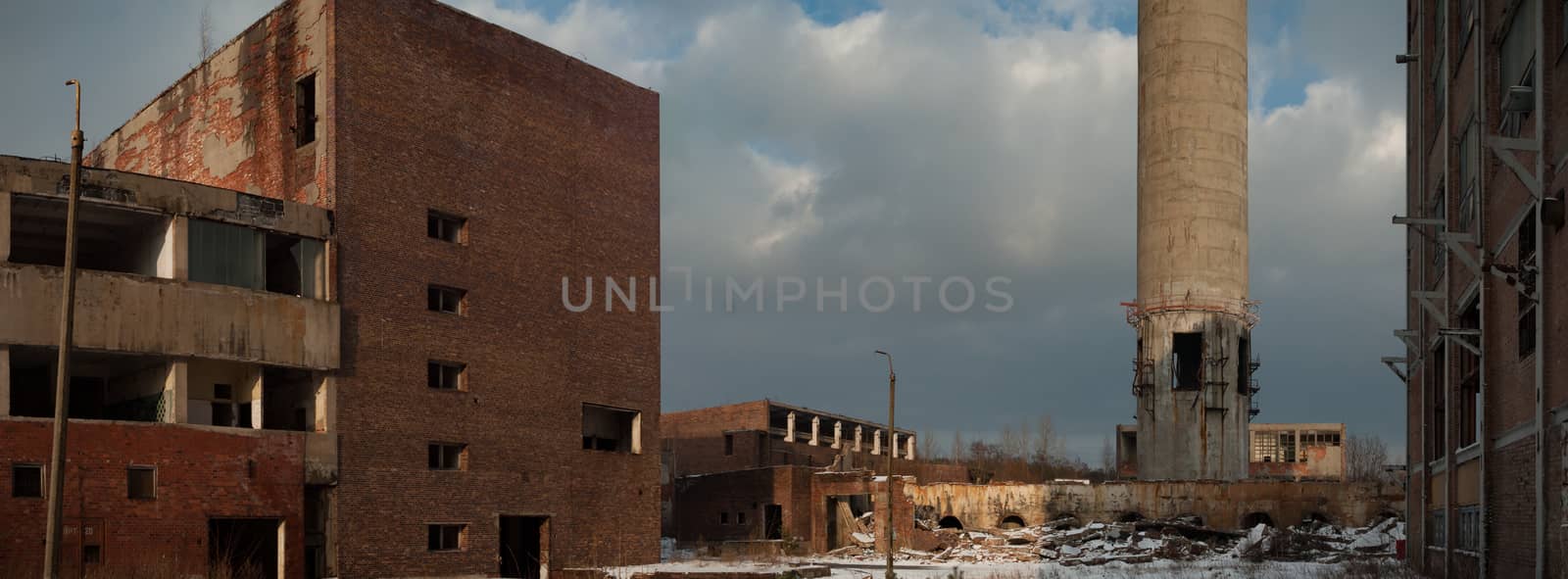 ruins of a very heavily polluted industrial factory, industrial series