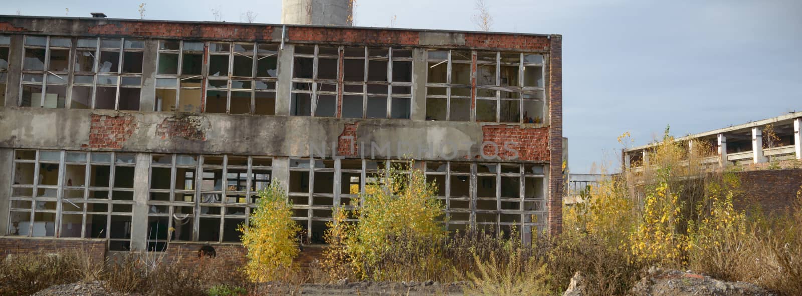 ruins of a very heavily polluted industrial factory, industrial series