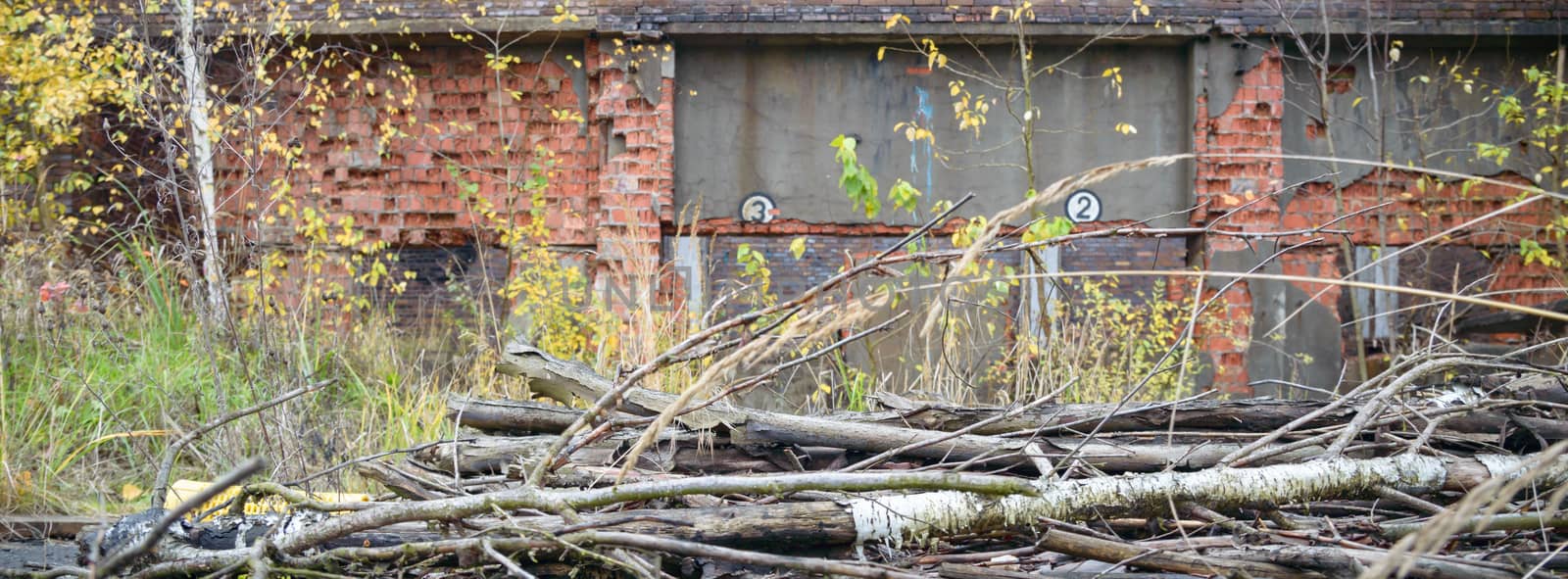 ruins of a very heavily polluted industrial factory, industrial series