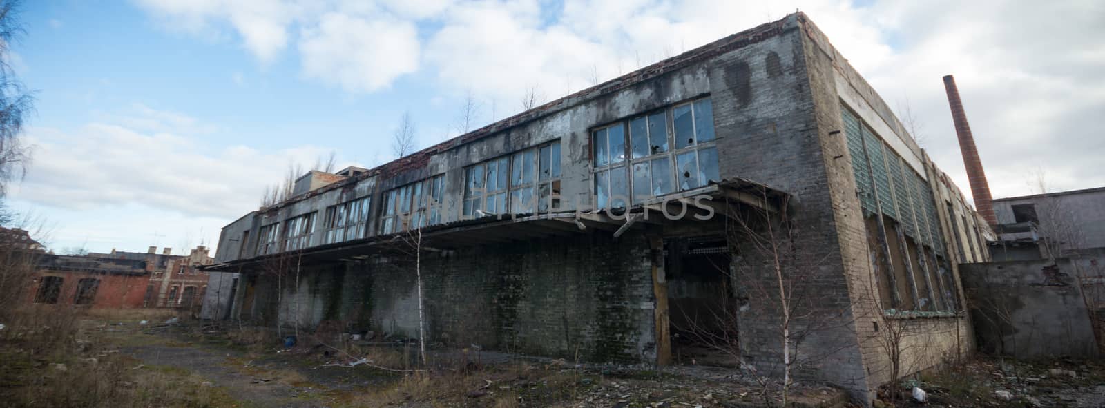 ruins of a very heavily polluted industrial factory, industrial series