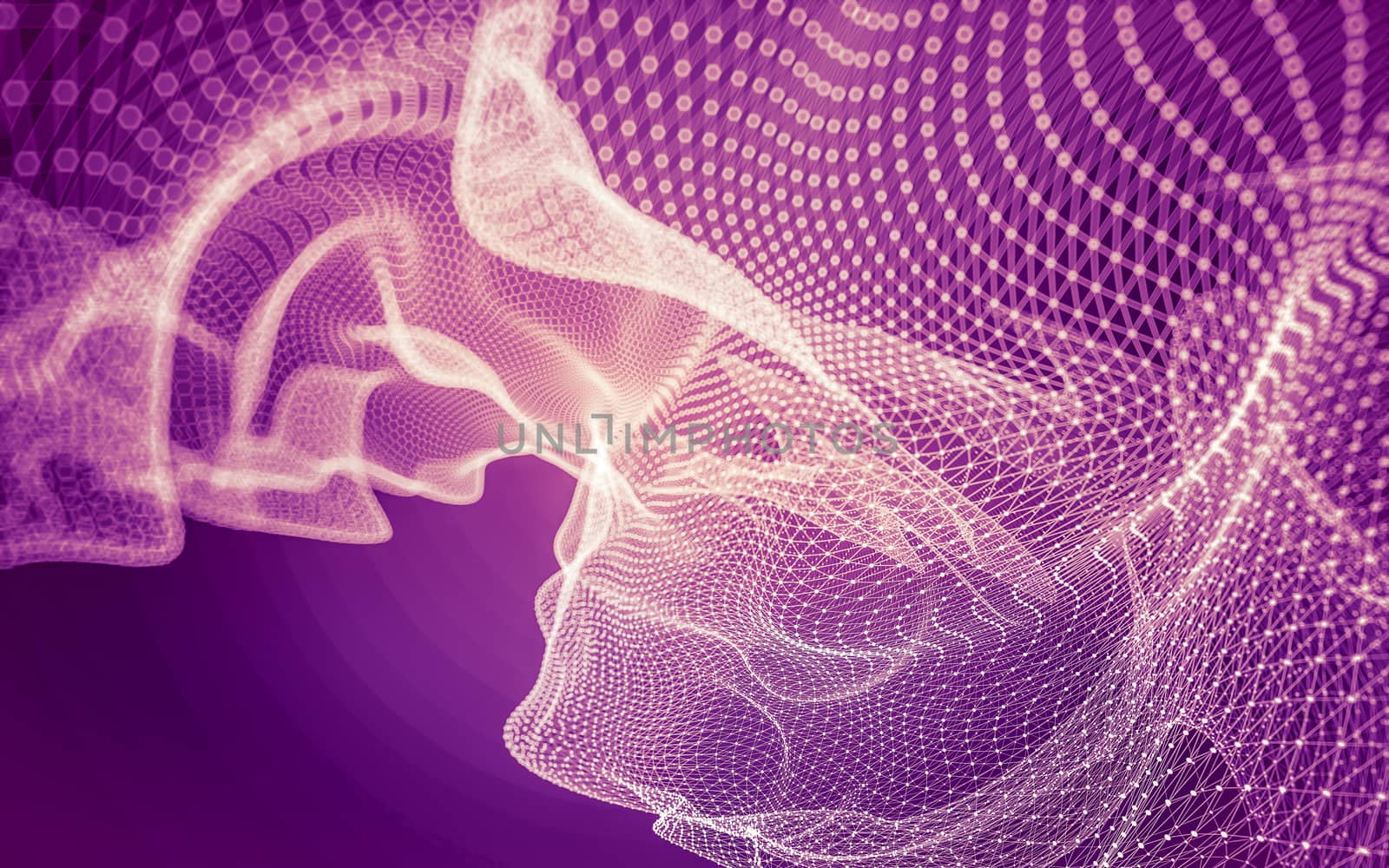 Abstract polygonal space low poly dark background with connecting dots and lines. Connection structure. 3d rendering