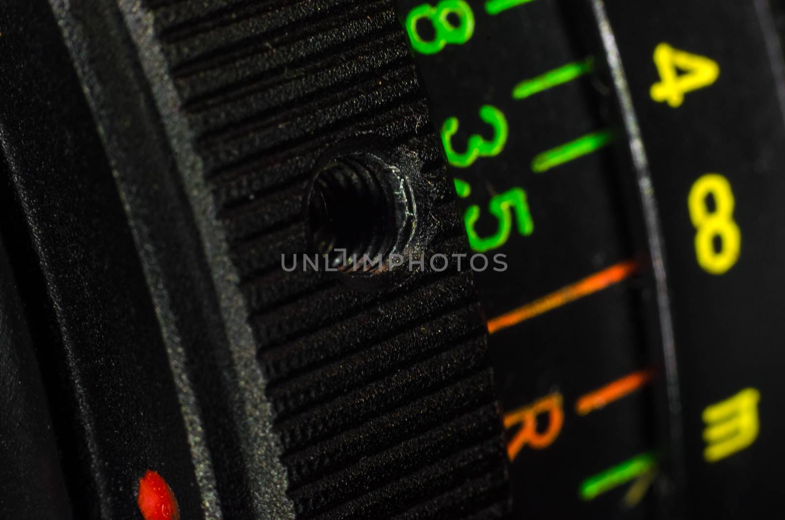 The digital camera lens closeup to design the first pages of magazines
