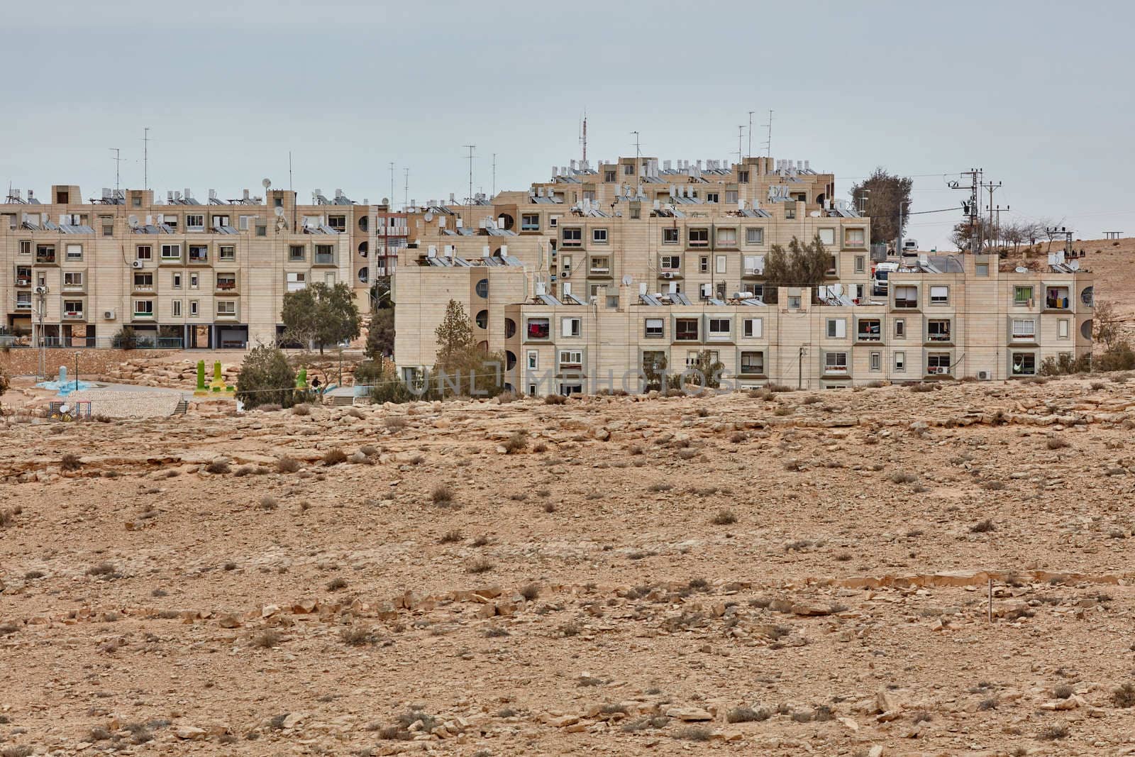 Settlement near Maktesh Ramon place in the Negev desert, Israel