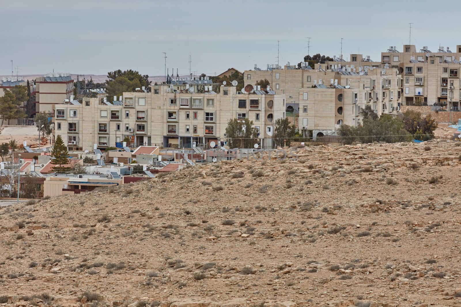 Settlement near Maktesh Ramon place in the Negev desert, Israel
