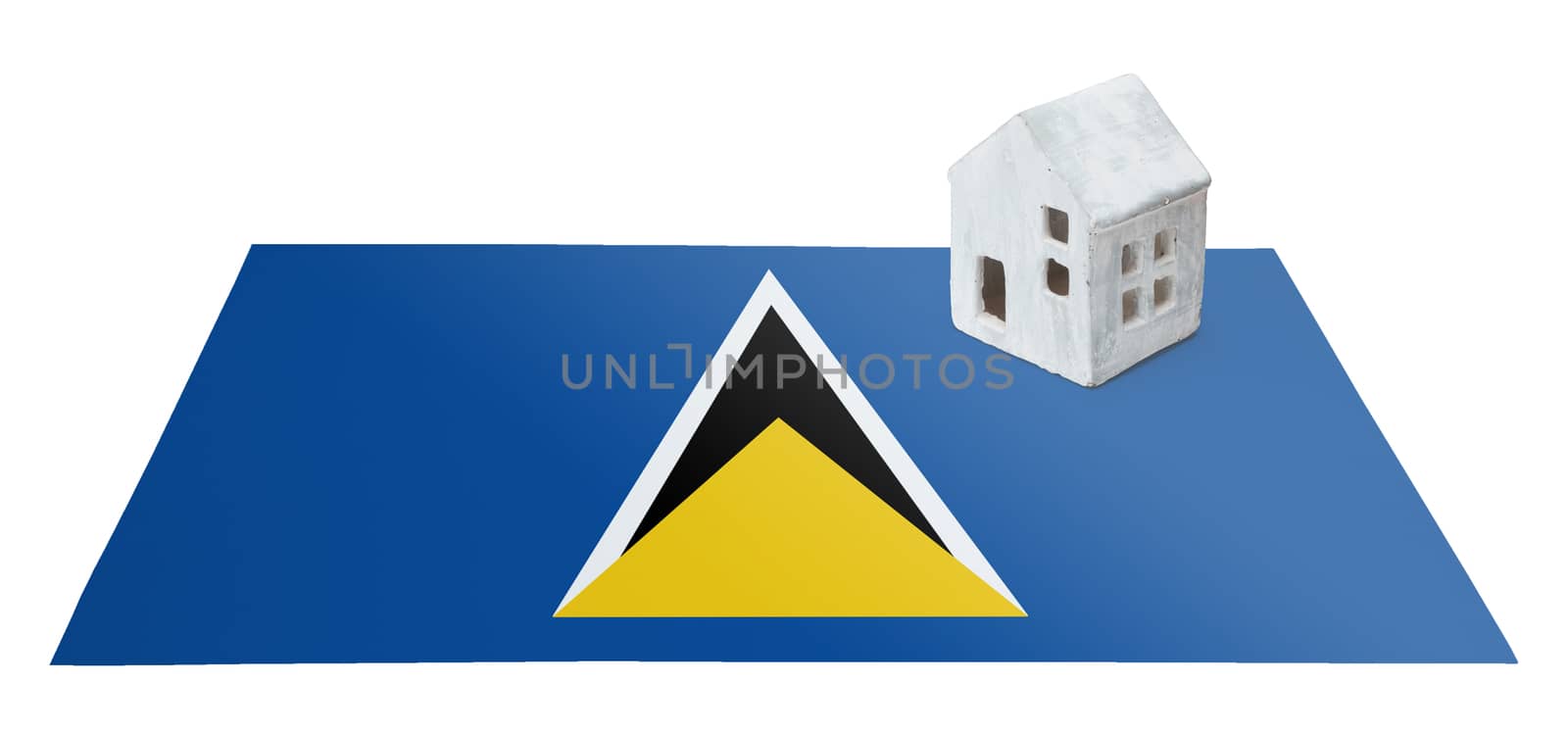 Small house on a flag - Saint Lucia by michaklootwijk