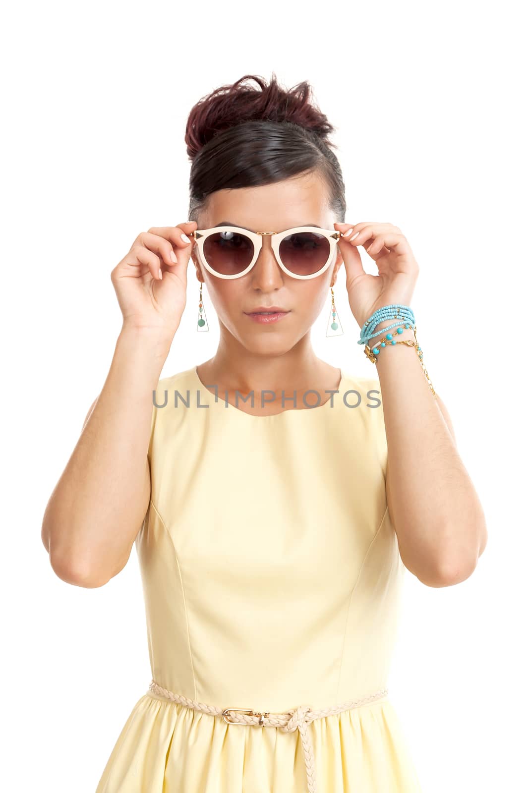 the young woman in sunglasses  by sveter