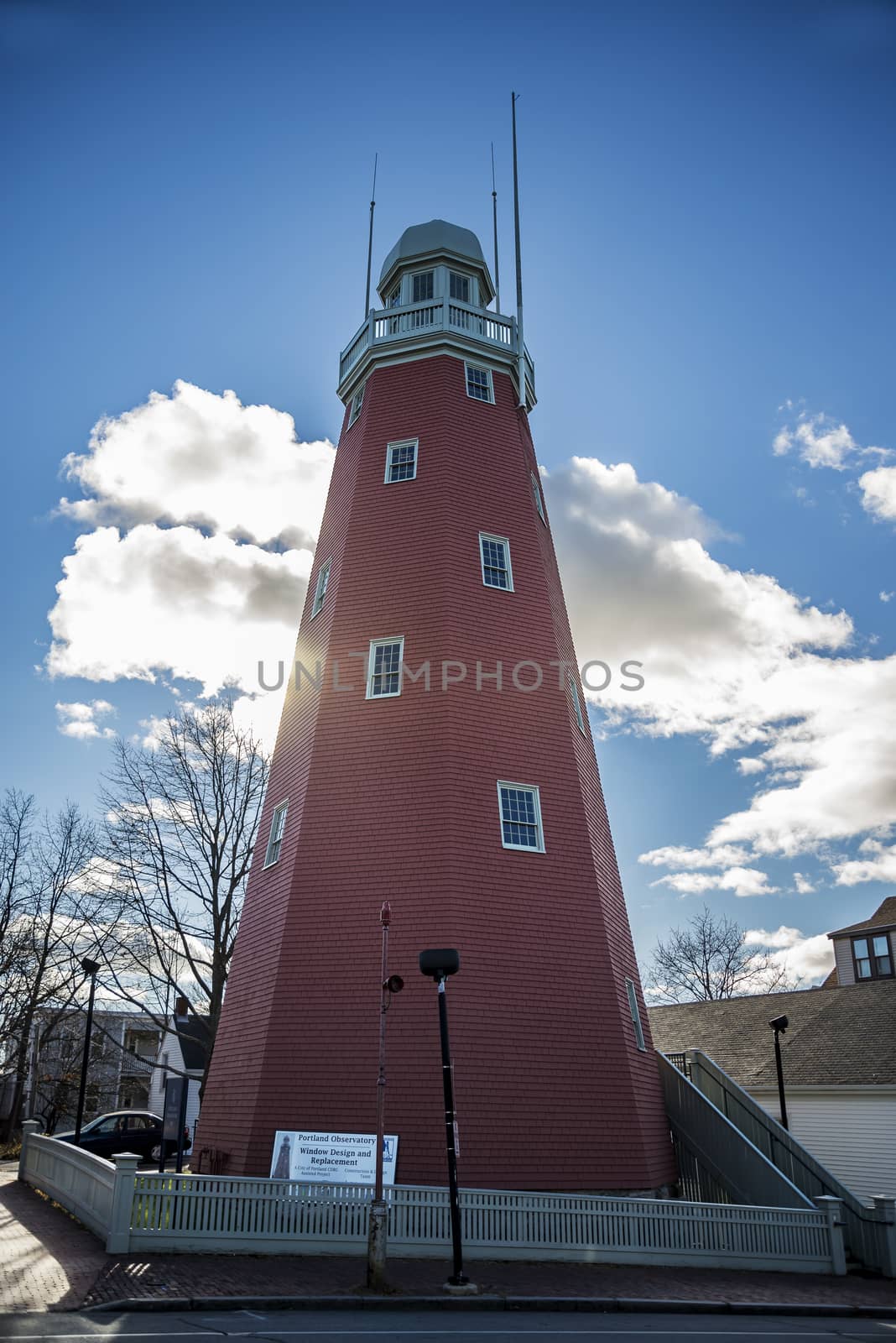 Old Portland Observatory, as landmark in the main city of Maine, USA