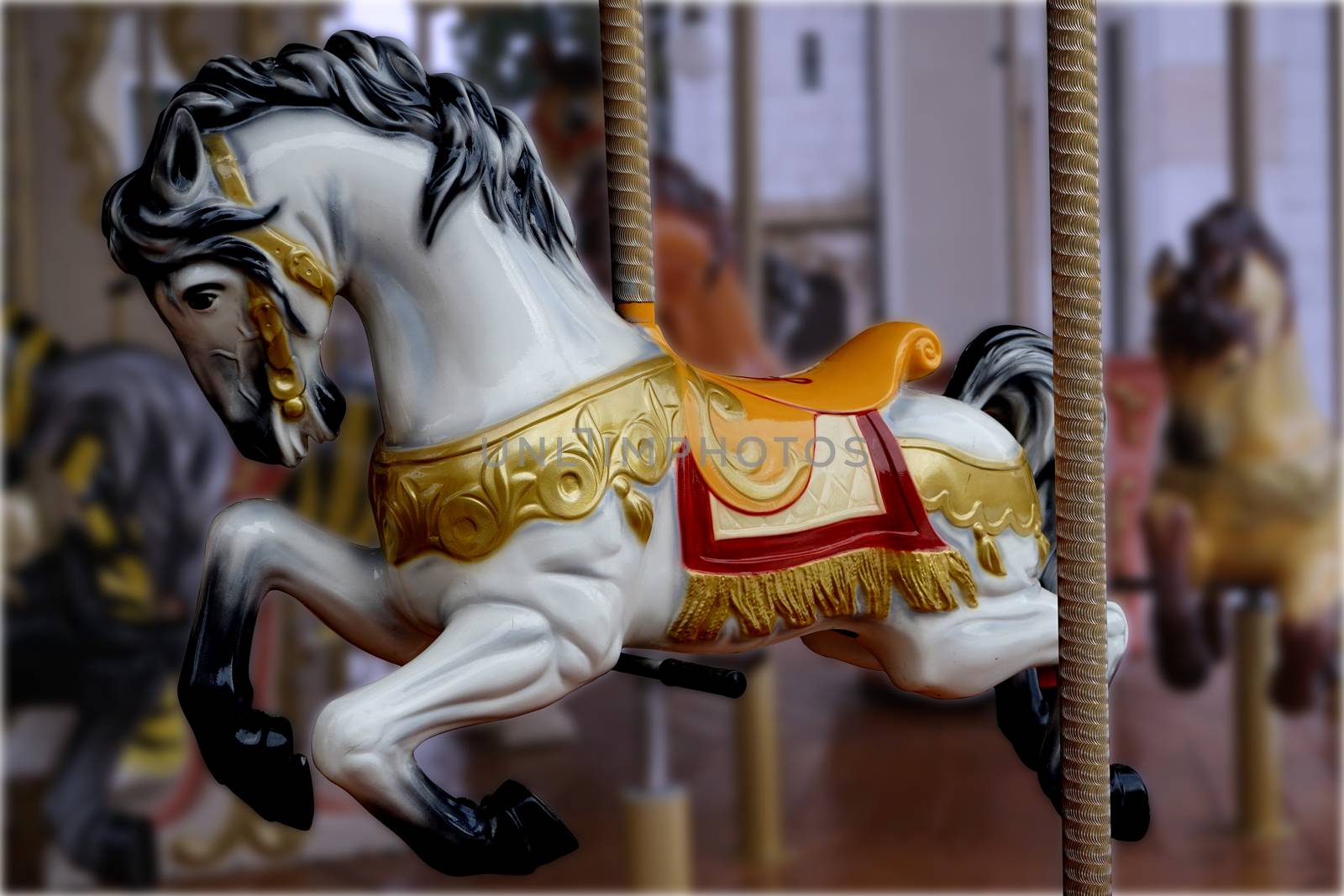 Photo colors Carousel little Horse vintage color by Gioconte