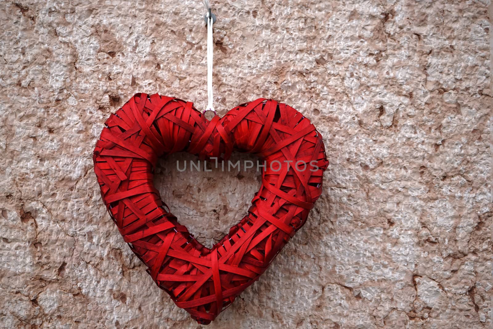 Photo illustration First floor wood Red Heart ornamenta
