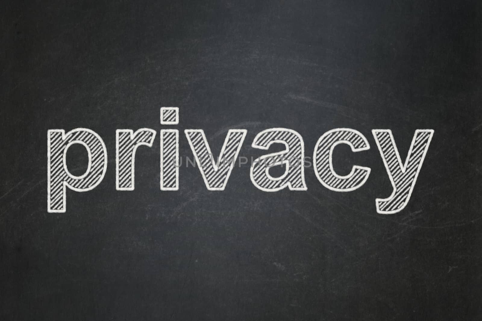 Privacy concept: text Privacy on Black chalkboard background