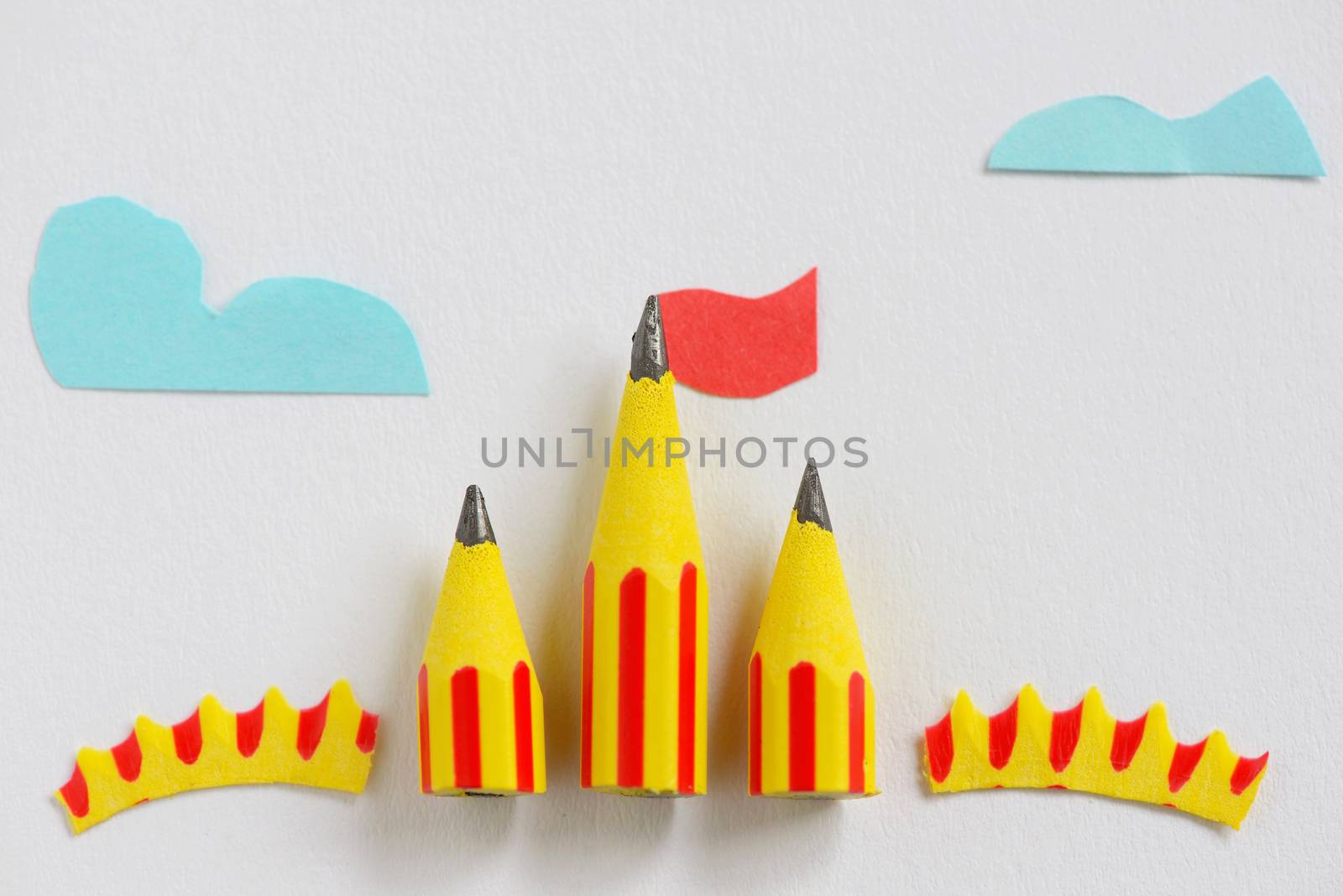 Circus tent from pencils on paper
