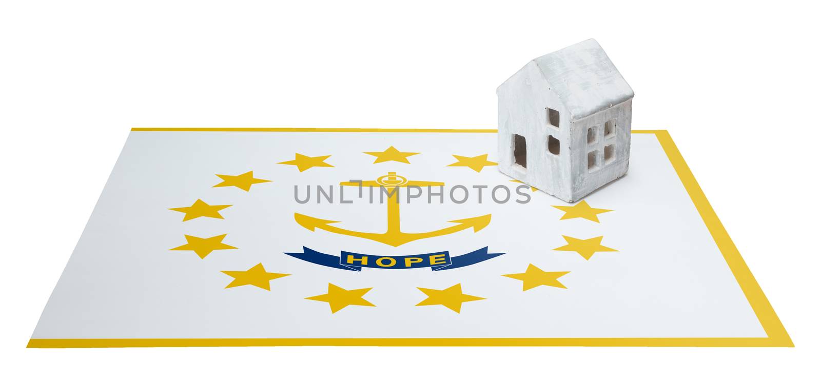 Small house on a flag - Rhode Island by michaklootwijk
