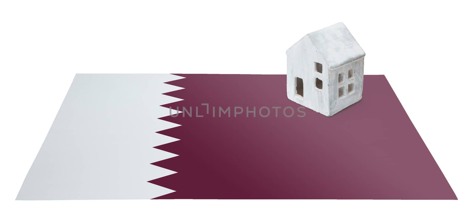 Small house on a flag - Qatar by michaklootwijk