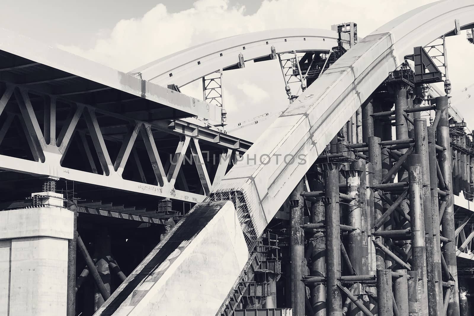 Abandoned old bridge big engineering construction by Softulka