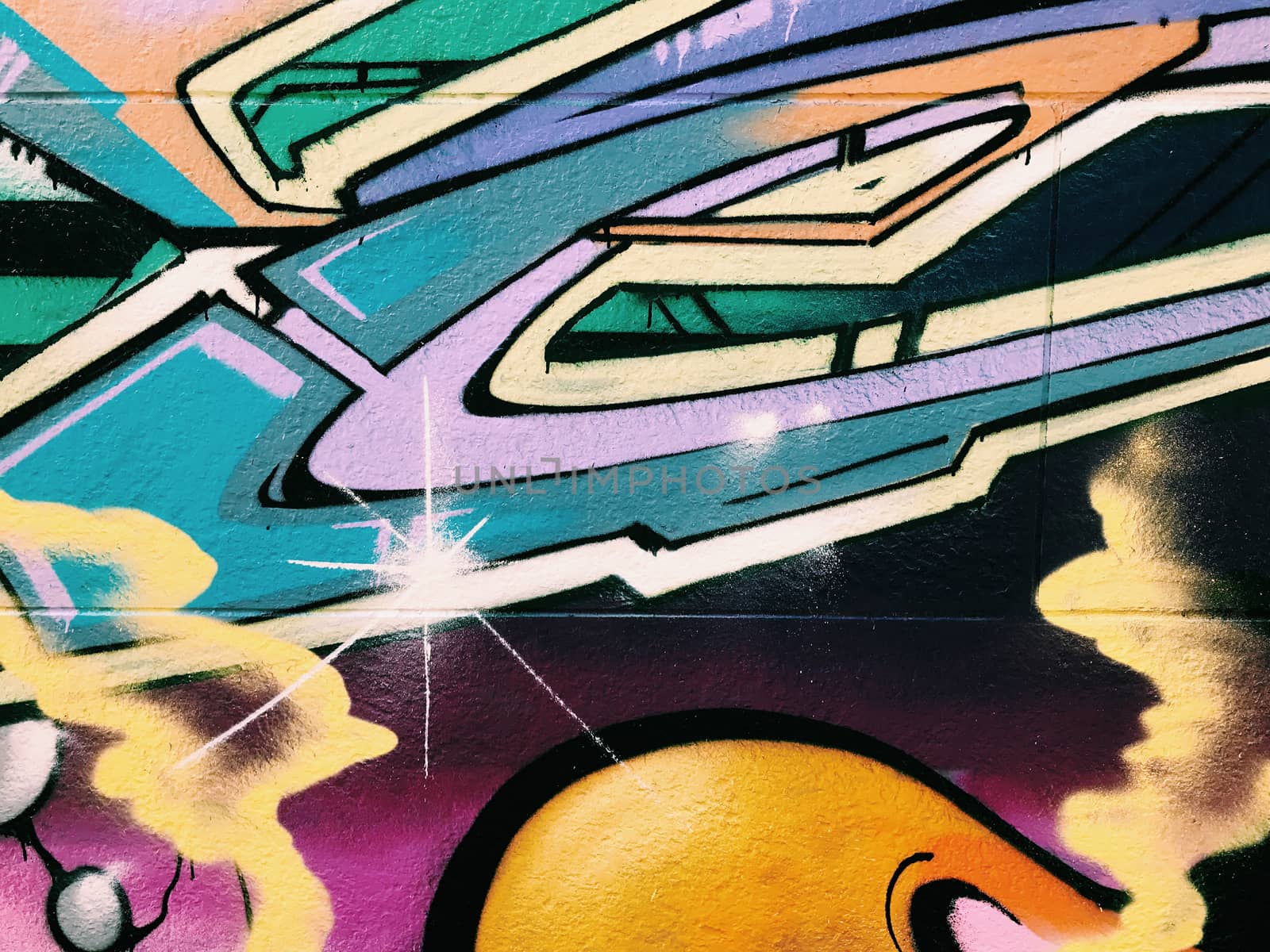 Graffiti wall background. Urban street art design