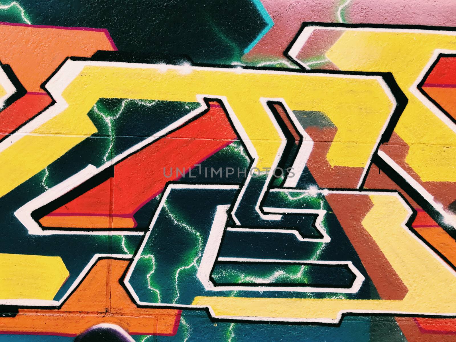 Graffiti wall background. Urban street art by Softulka