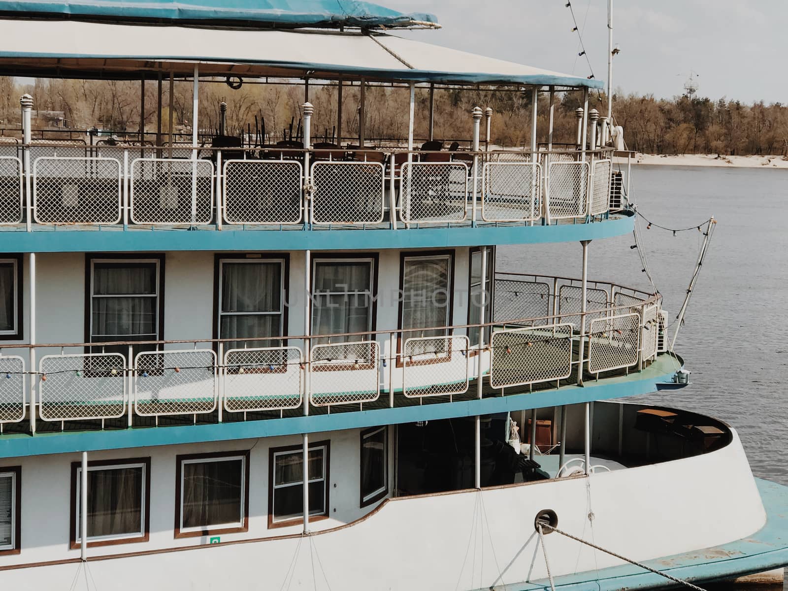 Part of cruise ship. Luxury life background backdrop by Softulka