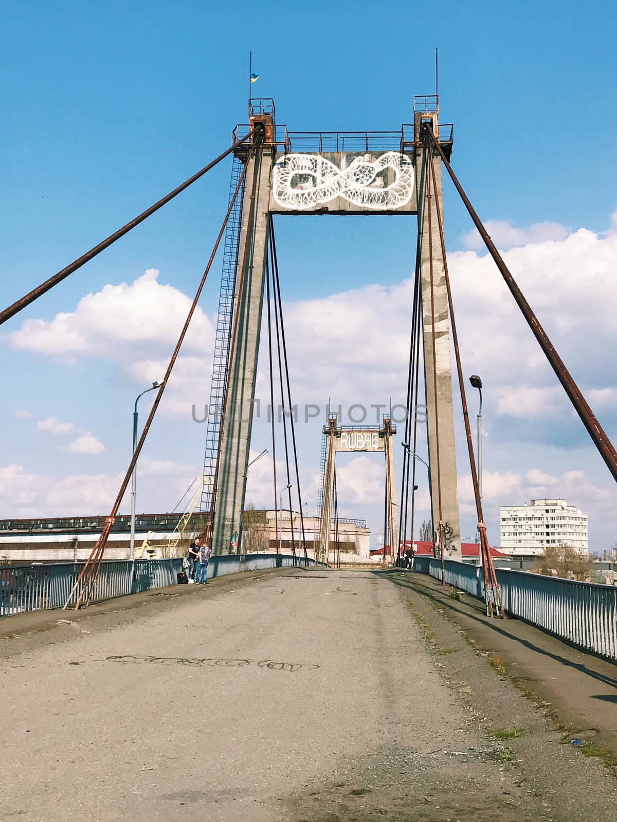 Abandoned old bridge big engineering construction by Softulka
