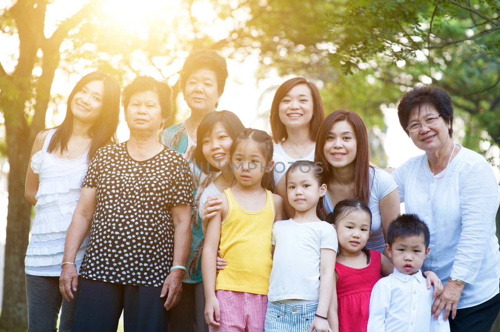Large group of Asian multi generations family by szefei