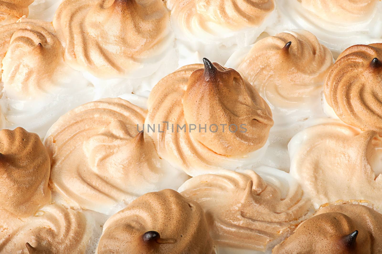 Closeup lemon pie with meringu by Cipariss