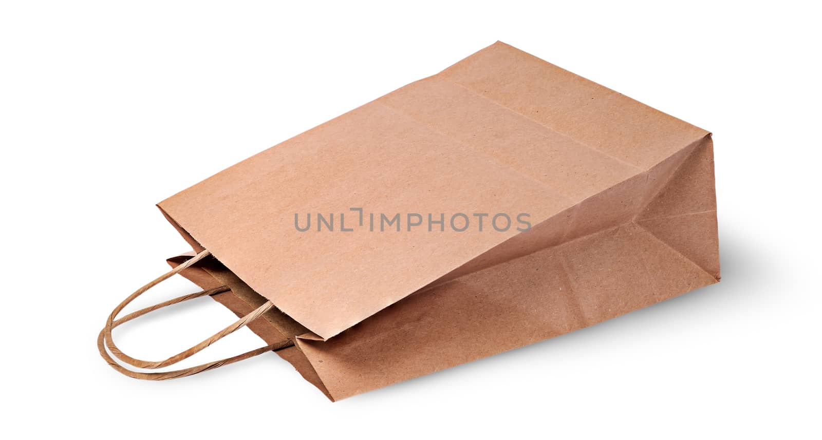 Empty open brown paper bag for food lying by Cipariss