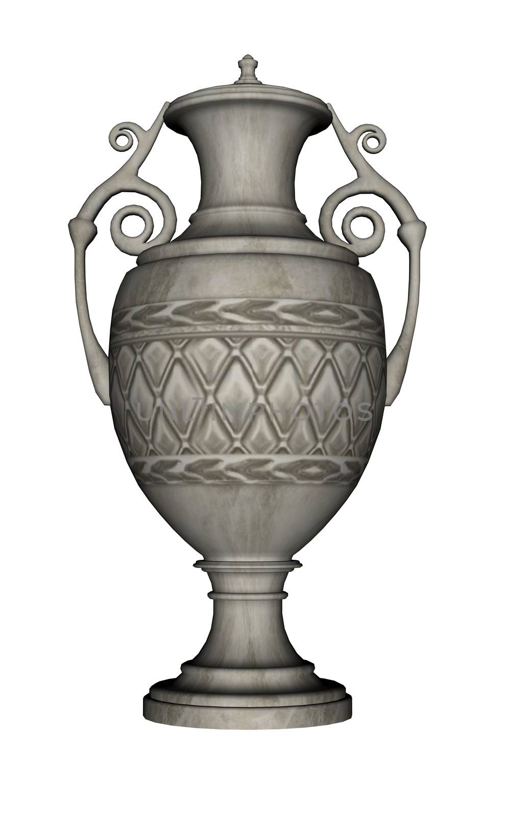 Urn isolated in white background - 3D render