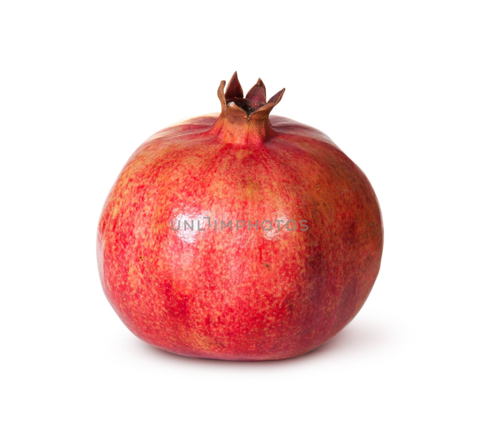 Juicy Ripe Pomegranate Isolated On White Background