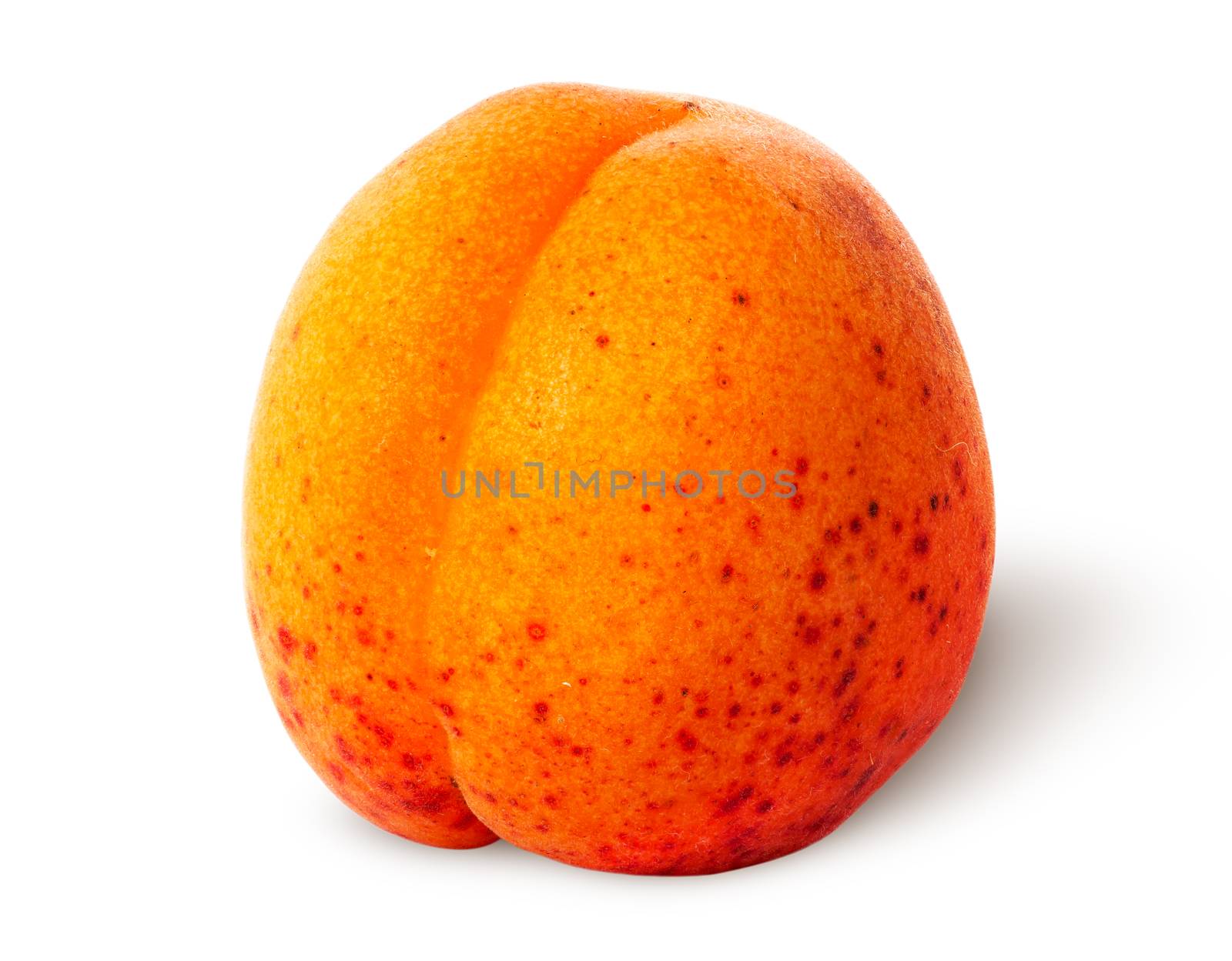 Juicy ripe apricot isolated on white background