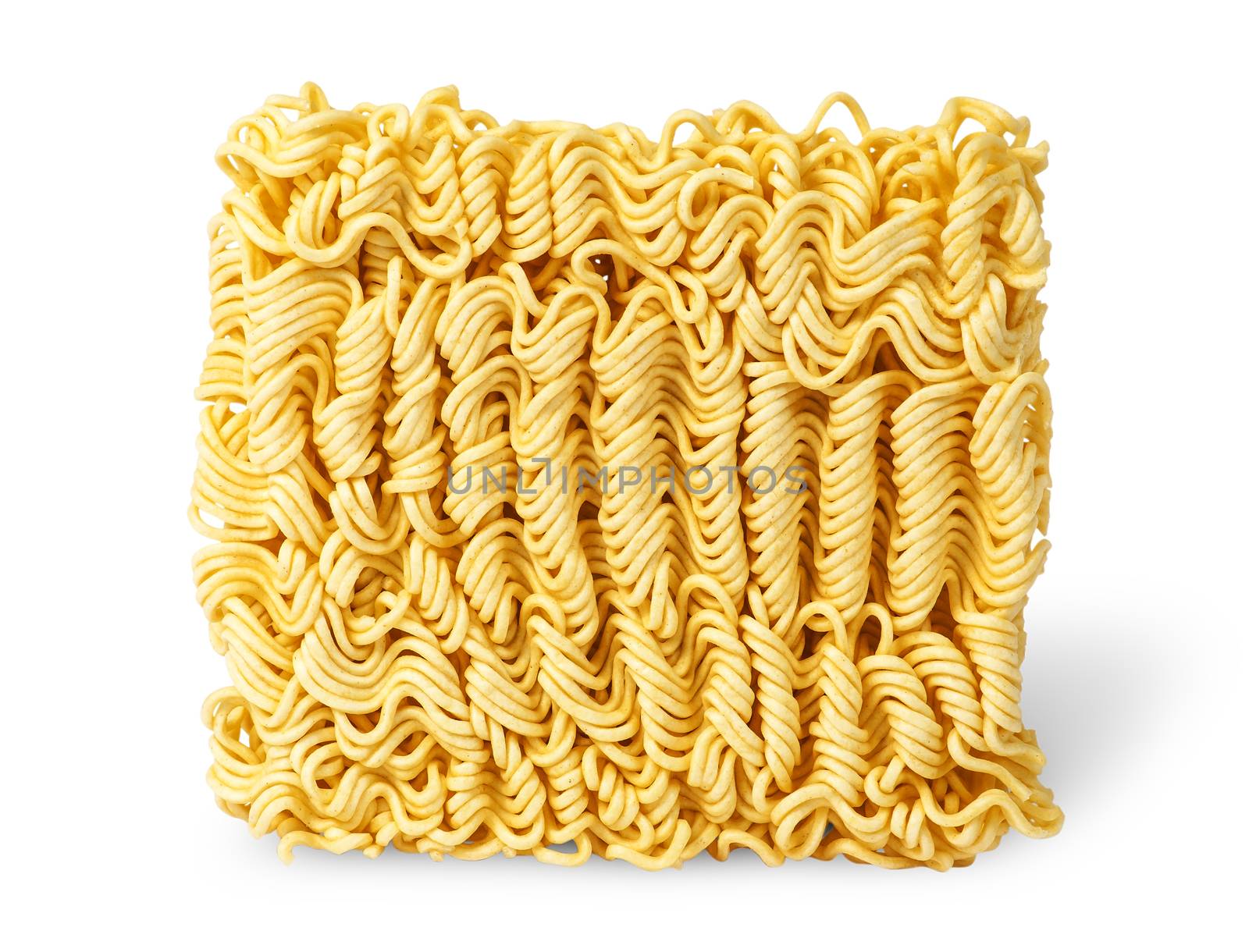 Noodles of fast preparation vertically isolated on white background