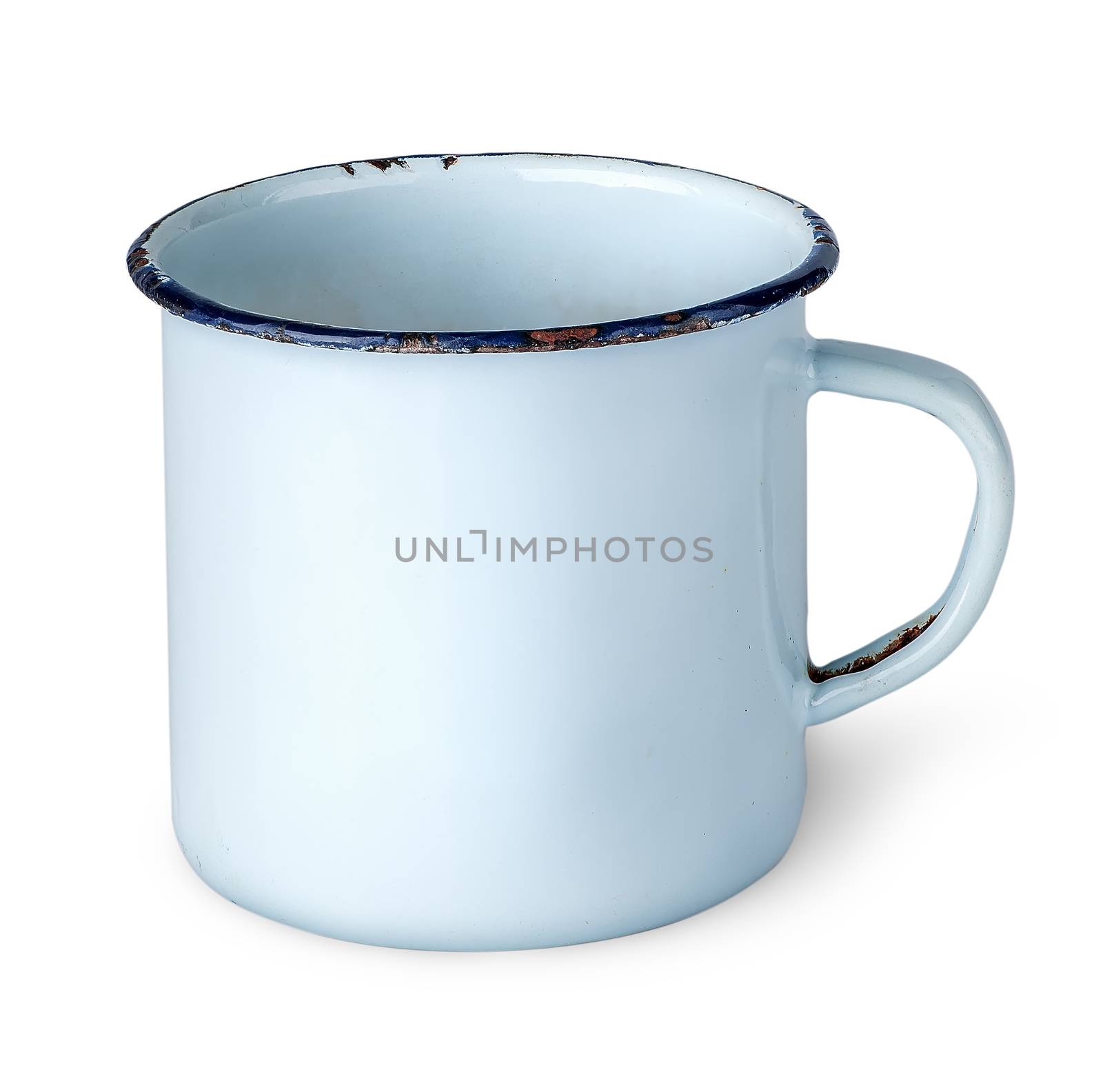 Old worn enameled mug rotated by Cipariss