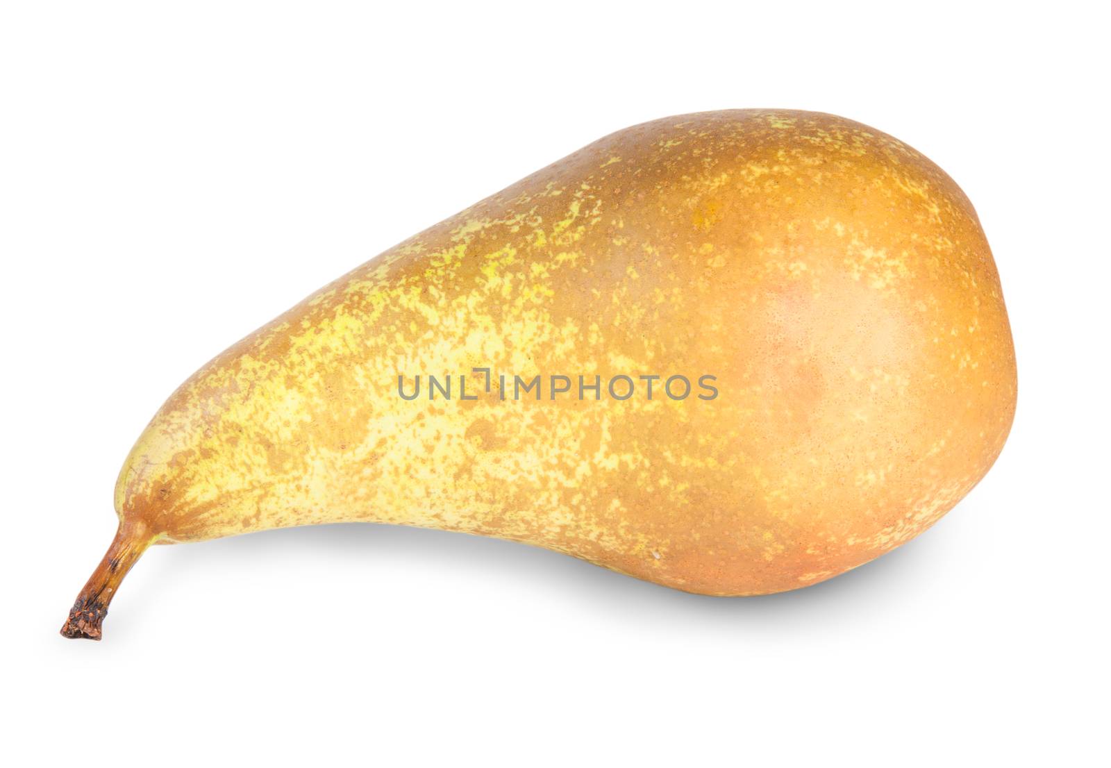 One Ripe Pear Isolated On White Background